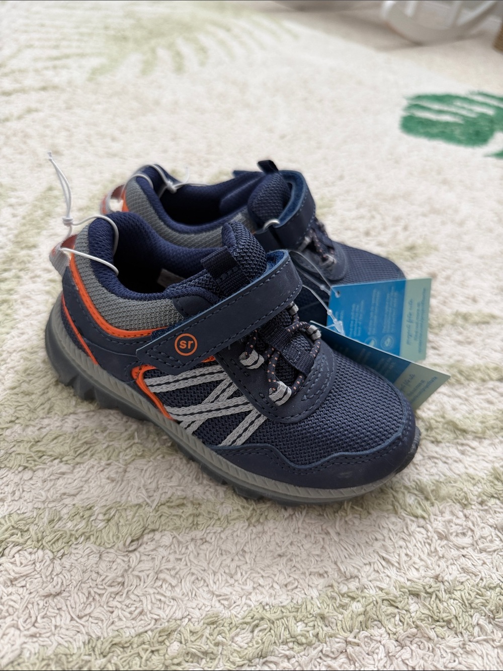 Stride Rite Navy and Orange Boys' Athletic Sneakers